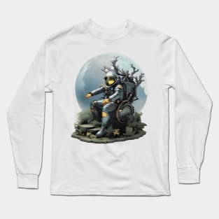 Astronaut Sitting In a Folding Chair Long Sleeve T-Shirt